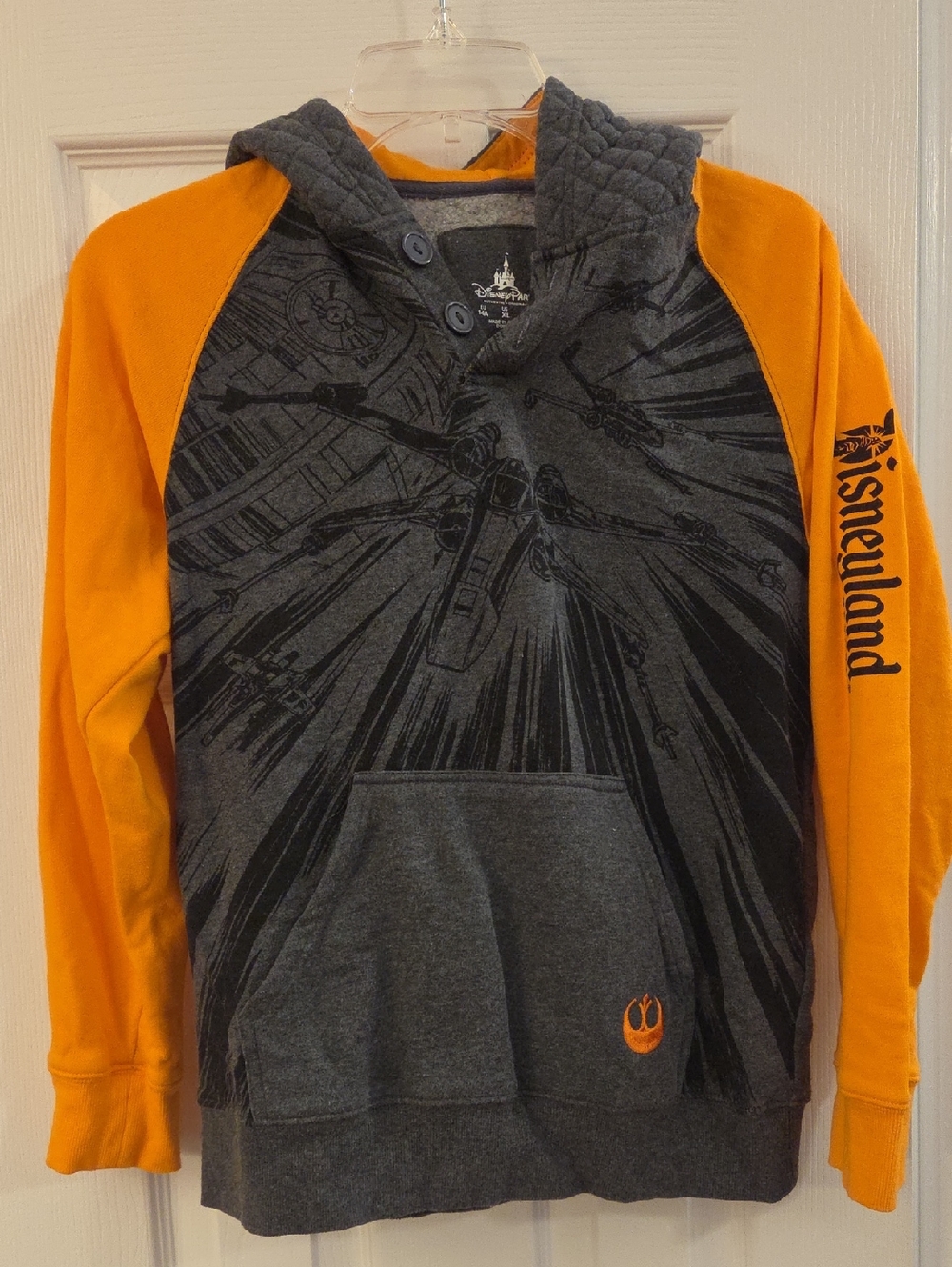 Disney Parks Star Wars Gray Hoodie with Orange Trim